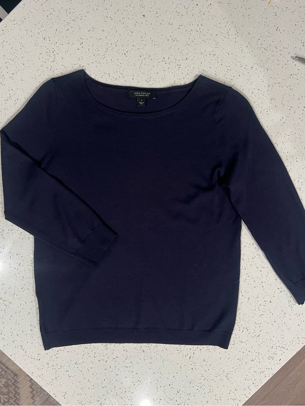 Ann Taylor Merino Wool Crewneck Lightweight Knit Top